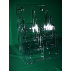 4 Tier Acrylic Countertop and Wall Mount Brochure Holder for 8.5x11 Literature